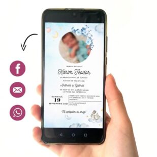 invitație botez digitală poză