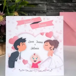 invitație nuntă și botez fetiță