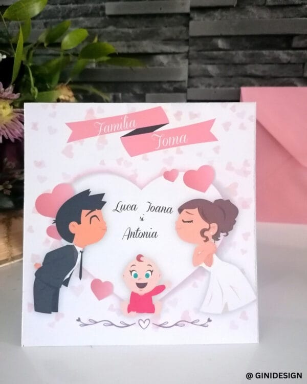 invitație nuntă și botez fetiță