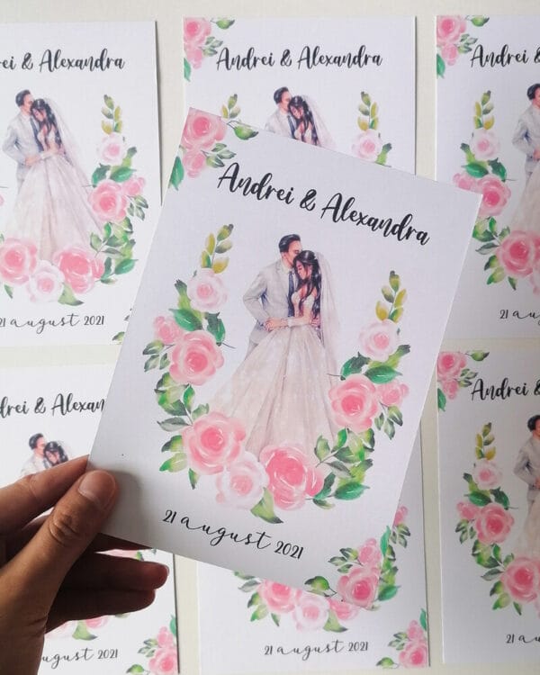 invitatie mire si mireasa roz
