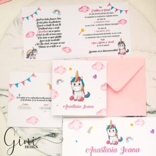 invitatie de botez unicorn