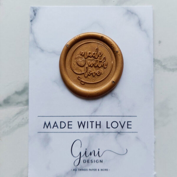 ștampilă pentru sigilii de ceară made with love