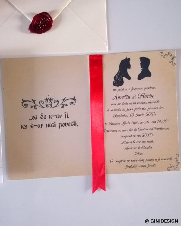 invitatie de nunta basm