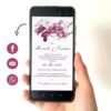 Invitatie de nunta digitala flori de magnolie