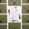 invitație nuntă verde olive cu sigiliu și plic manual