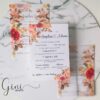 invitatie de nunta cu flori de toamna rosii