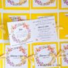 Invitatie de nunta cu fluturi galbeni