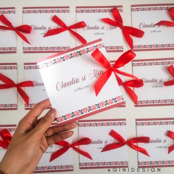 invitatie de nunta cu motive traditionale