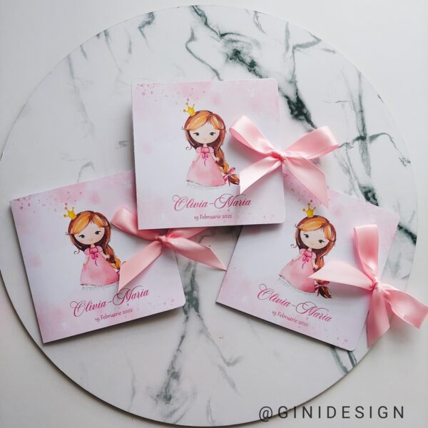 invitație de botez prințesă, invitație de botez fetiță, invitație de botez fata