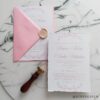 invitație nuntă roz pastel cu sigiliu