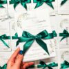 Invitatie nunta verde&alb