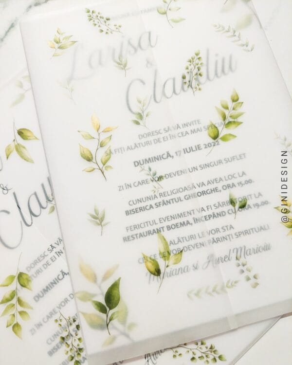 Invitatie greenery de primavara