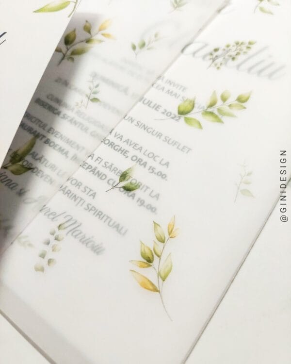 Invitatie greenery de primavara