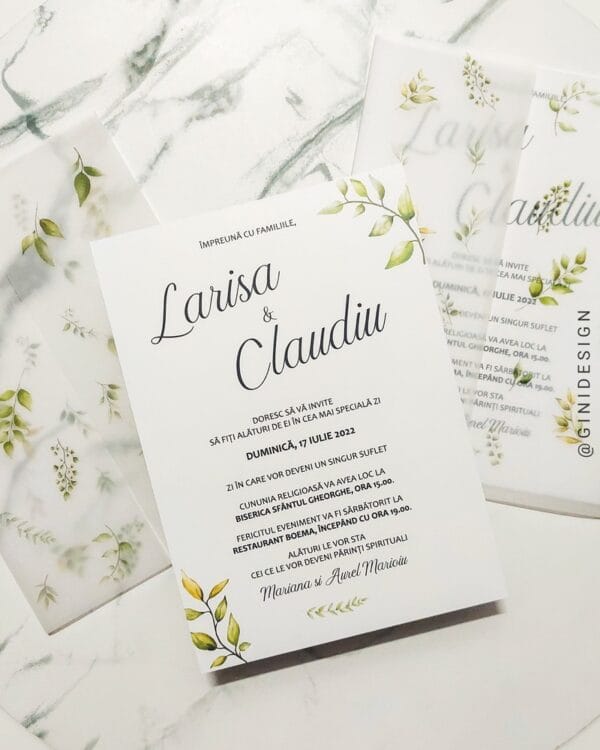 Invitatie greenery de primavara