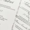invitație nuntă minimalistă cu margini franjurate