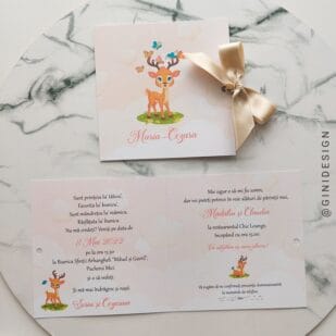 Invitație de botez căprioară