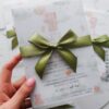 invitație botez ursuleț olive green