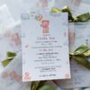invitație botez ursuleț olive green
