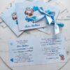 Invitație de botez cățel albastră