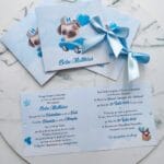 Invitație de botez cățel albastră
