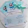 Invitație de botez cățel verde mint