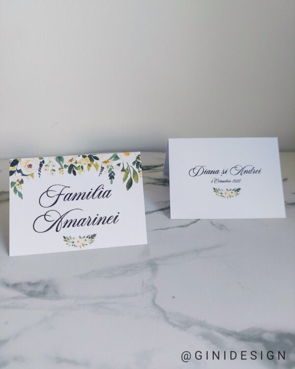 place card nuntă floral