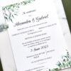 invitație nuntă greenery cu plic manual