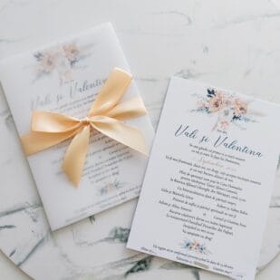 invitatie de nunta boho peach