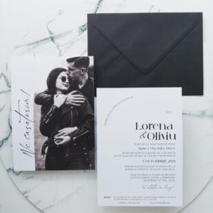 Invitatie nunta foto minimalistă