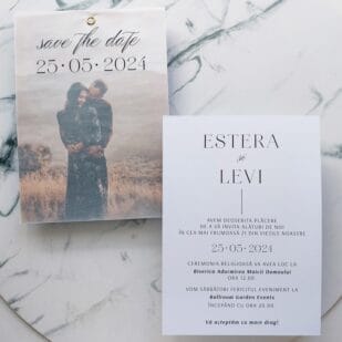 Invitatie nunta foto vellum, invitatie nunta foto hartie de calc