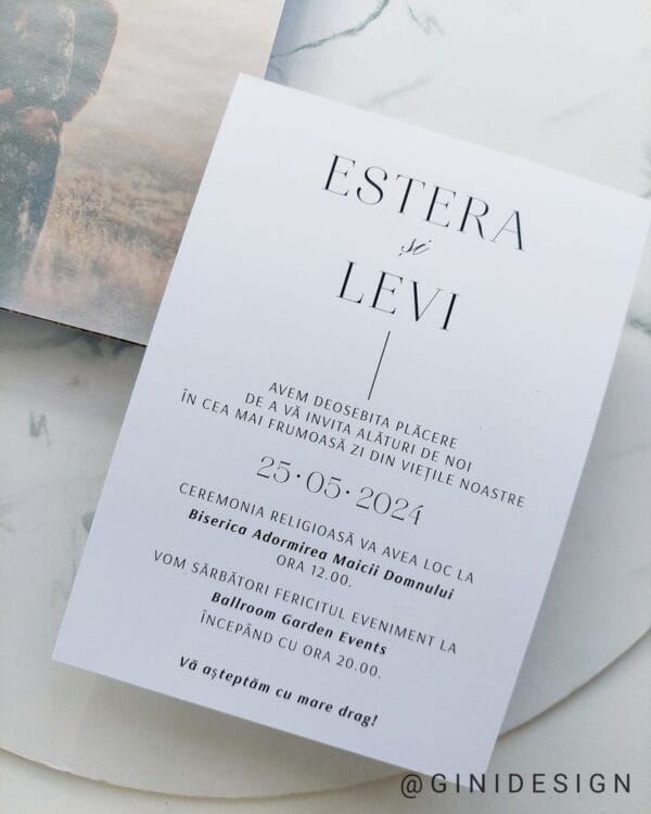 Invitatie nunta foto vellum, invitatie nunta foto hartie de calc