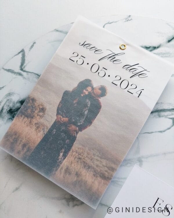 Invitatie nunta foto vellum, invitatie nunta foto hartie de calc