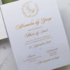 invitatie cu coronita aurie