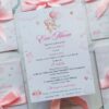 invitatie botez ursulet roz, invitatie de botez cu sigiliu, invitatie de botez cu panglică, invitație cu ursuleț si baloane, invitație cu baloane