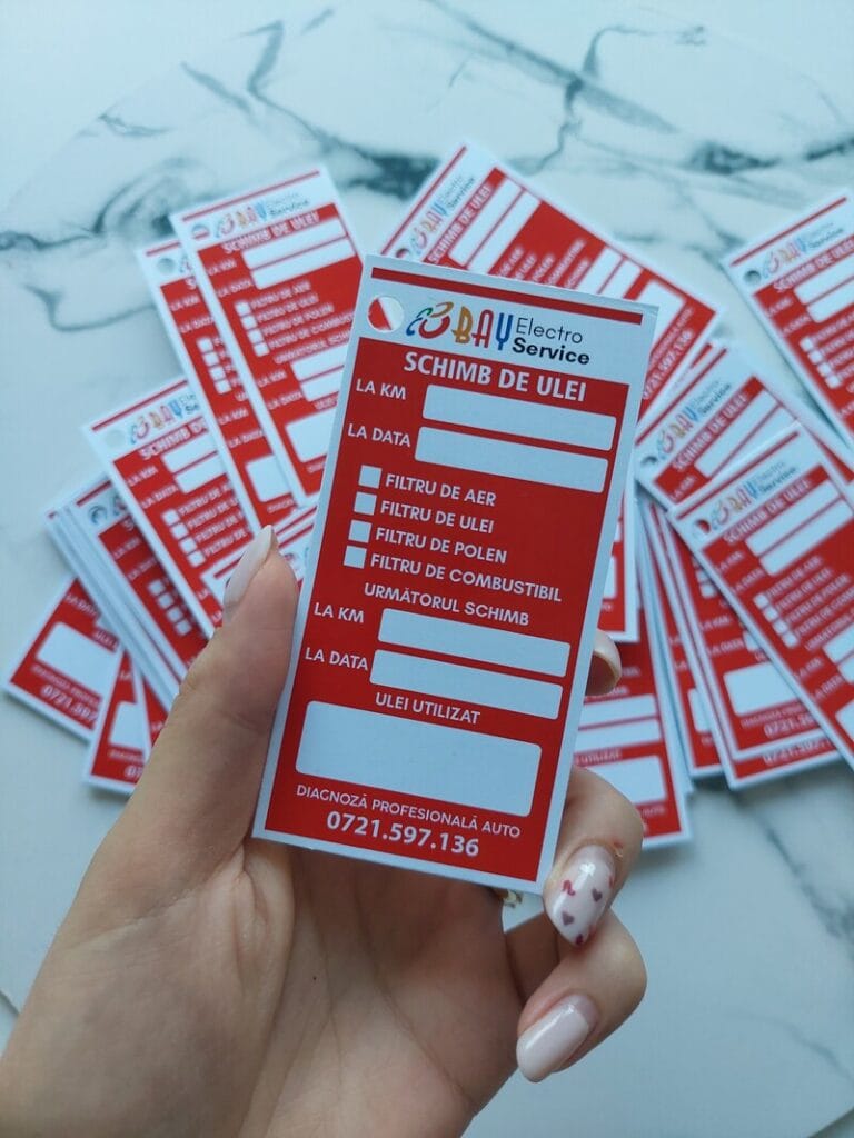 Cartonaș/Etichetă schimb de ulei