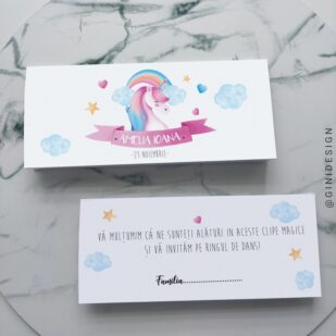Plic de bani botez unicorn 3, Plic de dar botez unicorn 3