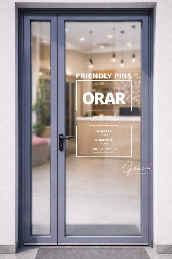 sticker orar magazin
