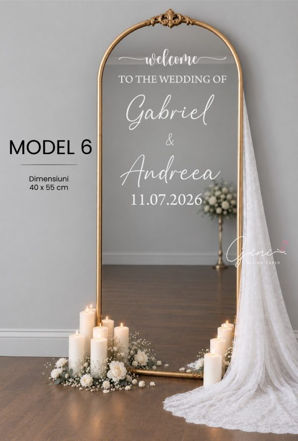 Sticker oglindă nuntă - welcome to the wedding of