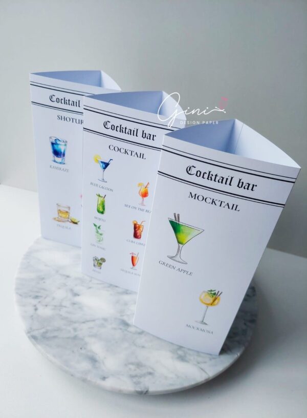 Meniu nuntă trifold ziar