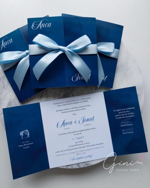Invitație nuntă navy