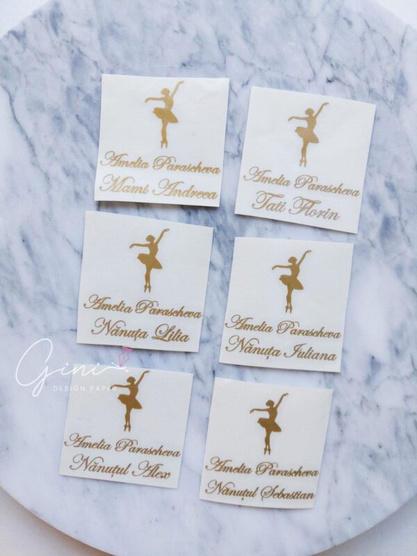 Sticker pahare botez balerină
