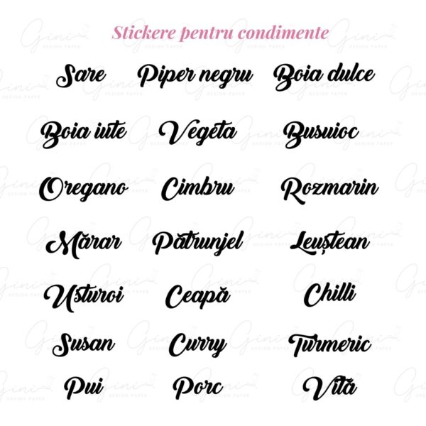 Sticker recipiente condimente