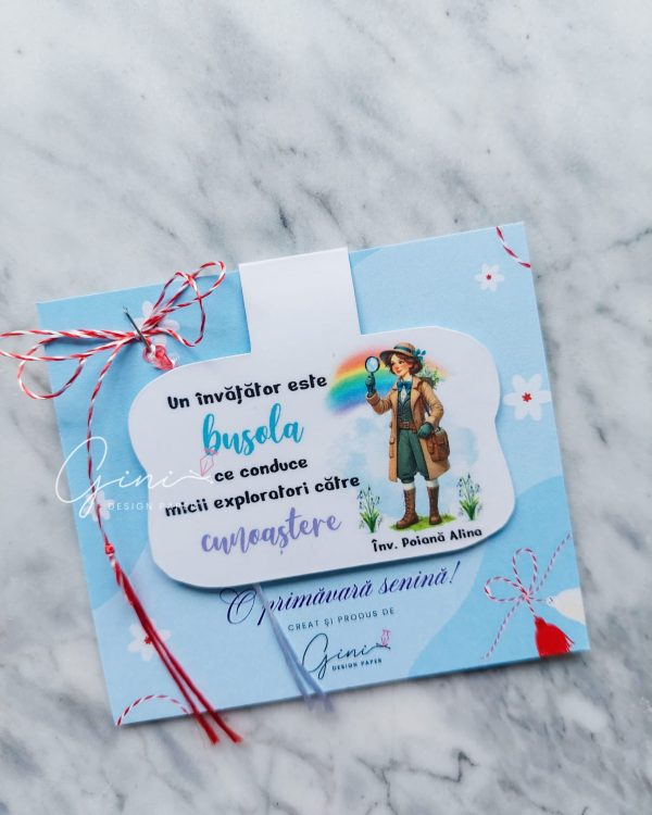Mărțișor semn de carte magnetic educatoare sau învățătoare