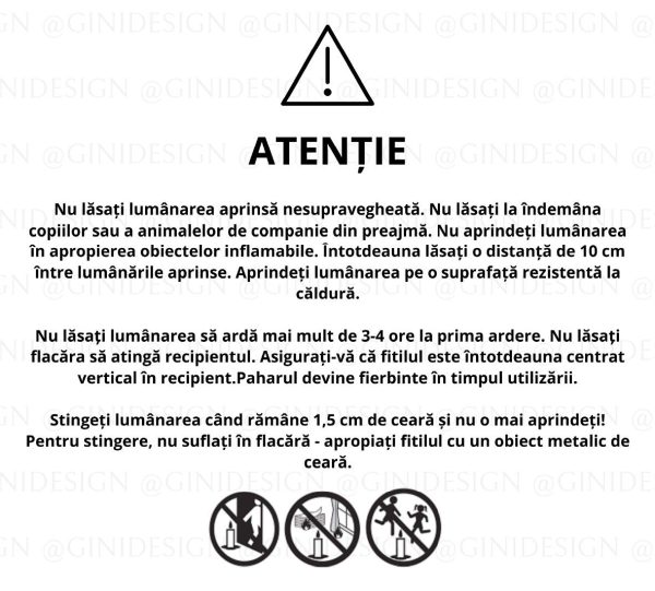Eticheta avertizare lumanari